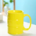 Gele keramische olievat mok detailopname, creatieve drinkbeker voor thuis of kantoor. - 401-500ml / Geel Glanzend