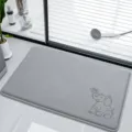 Grey bathroom floor mat with cute elephant design, memory foam absorbent non-slip bath rug. - 40*60cm / Elephant Gray