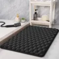 Tapis de bain noir texturé en galets, très absorbant et antidérapant pour la maison. - 50*80cm / Noir Mousse à Mémoire