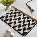 Black and white herringbone non-slip bath mat, soft plush doormat for bathroom entry. - 40*60cm / Black and White