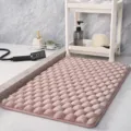 Tapis de bain rose duveteux avec bulles texturées, très absorbant et antidérapant. - 50*80cm / Rose Mousse à Mémoire