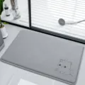 Grey memory foam bathroom floor mat with cute cat design, water-absorbent and non-slip pad for home. - 40*60cm / Unicorn Grey