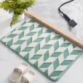 Green white geometric bath mat anti-slip floor mat for bathroom doorway absorb water durable - 40*60cm / Green