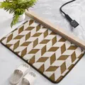 Soft cotton velvet chevron bath mat, non-slip absorbent floor mat for bathroom and entryway. - 40*60cm / Brown