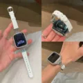 Detailed view of luxury rhinestone bow leather watch strap compatible with Apple Watch series. - Compatible with (s10/11 42mm) 38/40/41 Universal / White