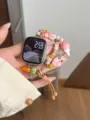 Handmade ceramic beaded watch strap with cute carrot charm compatible with smart apple watch - Compatible: (S10/11 Gen 42mm) / Red Carrot