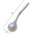 Long handle cleaning brush with grey handle and sponge head for kitchen dish washing and pots. - Long Handle Grey