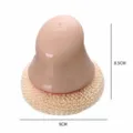 Pink handle cleaning dish brush with mesh sponge head for kitchen pot washing 9x8.5cm - Short Handle Pink
