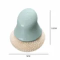 Green handle cleaning brush with mesh sponge scrubber, practical kitchen dishwashing tool. - Short Handle Green