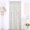 Green floral lace door curtain double open room divider with romantic rose print for home decor. - 90*200 / Diamond Green Door Curtain