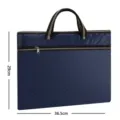 Waterproof oxford cloth business briefcase with double layer zipper and comfortable handles. - Soccer Pattern Navy Blue