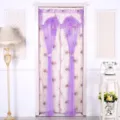 Lace double-open door curtain purple partition curtain home windproof detail view - 90*200 / Crown Purple Door Curtain