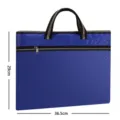 Blue waterproof nylon briefcase office document bag with dual layers and handles 29x36.5cm - Soccer Pattern Royal Blue