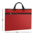 Red waterproof oxford cloth business document bag with double zipper and handles 36.5x29cm - Soccer Pattern Red