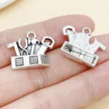 Antique silver hardware tool charms alloy DIY jewelry making pendants bracelets keychains accessories - Toolbox (24720)