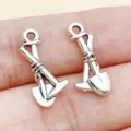 Antique Silver Shovel Charm Alloy DIY Jewelry Pendant for Bracelet Necklace Keychain - Spade (28891)