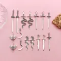 Antique silver alloy sword dagger charms DIY bracelet necklace jewelry accessories set - 16 Pieces/Pack (8 Styles)