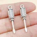 Vintage silver screwdriver charm alloy DIY jewelry pendant keychain bracelet making accessory - Screwdriver (8522)