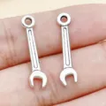 Antique silver wrench charms alloy DIY jewelry making pendants for bracelet keychain - Wrench (8523)