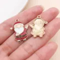 Charm pendentif en métal émaillé Père Noël accessoire de bijoux DIY vue variante. - Père Noël (29846) / 1 Pièce (25x18x2mm) / Rouge