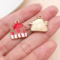 Noël alliage émail chapeau pendentif DIY bijoux breloques pour artisanat cadeaux décor - Chapeau de Renne (29856) / 1 Pièce (18x18x2mm) / Rouge