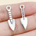Vintage silver tone shovel tool charms alloy DIY keychain bracelet jewelry accessories - Shovel (8528)