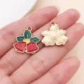 Jolis breloques pendentifs cloche et fleur de Noël en alliage émail pour bijoux DIY. - Cloche (29860) / 1 Pièce (20x18x2mm) / Rouge