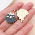 Halloween black ghost charm pendant, alloy drip oil cute DIY jewelry making accessory. - Candle Little Ghost (29891)