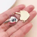 Halloween spooky eyeball mouth enamel alloy pendant DIY necklace bracelet jewelry accessory - Lip Eyeball (29892)