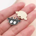 Halloween alloy black cat enamel charms DIY pendant jewelry accessories for bracelet necklace making - Bat (29893)