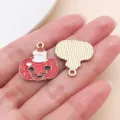 Halloween alloy enamel red pumpkin pendant DIY jewelry charm accessory for handmade bracelet necklace - Red Candle Pumpkin (29896)