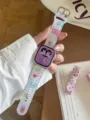 Cartoon transparentes Silikon-Uhrenarmband kompatibel mit Apple Watch, niedliches Design. - Kompatibel: (S10/11 Gen 42mm) / Apfel