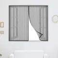 Mosquitera magnetica para ventana malla transpirable adhesiva sin taladro facil uso - 100*100cm / Negro