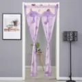 Cortina de puerta doble de encaje morado decoracion del hogar divisor de habitacion - 树叶紫门帘 / 90*120