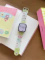 Niedliches Cartoon Silikon Sportarmband kompatibel mit Smartwatch stilvolles Zubehör - Kompatibel: (S10/11 Gen 42mm) / Wassermelone Eis