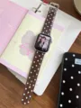 Transparent brown heart TPU silicone replacement watch strap compatible with Apple Watch - Fit: (Series 10/11 42mm) / Heart Chocolate