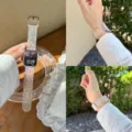 Transparente matte Silikon Uhrenarmband kompatibel mit Apple Watch, weiches Sternenmuster. - s10/11 (42mm) / Matt Gepunktet Stern