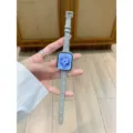 Grey star leather watch strap compatible with apple smart watch elegant wrist accessory. - Custom Size: 18mm / Gray