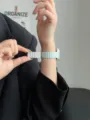 Cinturino in silicone magnetico compatibile con Apple Watch Series 10 9 SE, comodo e chic. - Menta chiaro con galassia