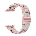 Cinturino in resina compatibile con Apple Watch, elegante motivo tartaruga, fibbia oro rosa. - Compatibile per Serie 12/11/10 46mm 44/45/49/42mm Universale / Torrone