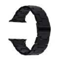 Cinturino per orologio in resina nera, design a tre maglie, compatibile con smartwatch. - Nero