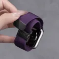 Donkerpaarse Geweven Nylon Horlogeband Compatibel met Apple Watch Vervangingsband - Zelfgemeten: 18mm / Nieuw Pruimpaars