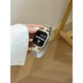 Silbernes Mailand Uhrenband mit Kristall-Doppelrohren, kompatibel mit Apple Watch Variante. - 42(Gen 10/11) / Sternenlicht