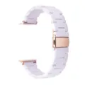 Cinturino per orologio in resina bianca compatibile smartwatch, fibbia in metallo oro rosa. - Bianco puro