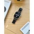Edelstahl Milanese Uhrenarmband mit Strass-Doppelverbindern für Apple Watch. - Schwarz