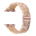 Cinturino per orologio in resina elegante per smartwatch, design a tre maglie con fibbia. - Bianco Seta