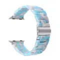 Cinturino per orologio in resina marmo bianco blu cinturino di ricambio per smartwatch - Celeste