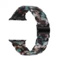 Cinturino in Resina Compatibile con Apple Watch Tre Maglie Ricambio Multicolor - Fiore Blu