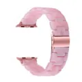 Cinturino per orologio in resina rosa compatibile smartwatch fibbia oro rosa design elegante - polvere perlata