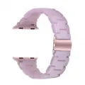 Cinturino per orologio in resina rosa per Apple iWatch connettore oro rosa ricambio - Viola chiaro